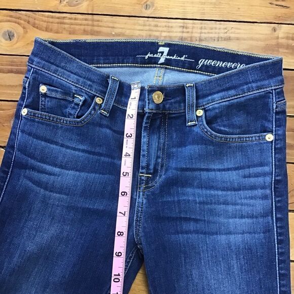 SEVEN for all mankind 7FAM Gwenevere high waisted skinny blue stretchy denim 25 - Picture 8 of 10